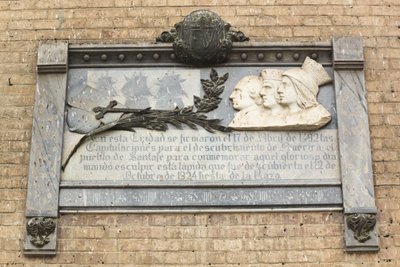 Plaque commemorating the signing of a contract between the Catholic Monarchs and Christopher Columbus on April 17, 1492 by Unbekannt Unbekannt